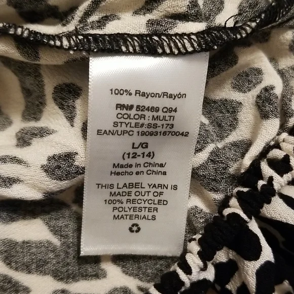 Scoop Womens Black White Zebra Print Longsleeve Shirt - Picture 10 of 10